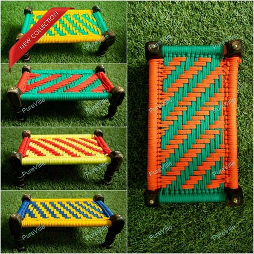 Decorative wooden charpai jute - decorative,