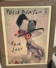 VINTAGE CECIL BEATON Audrey Hepburn My Fair Lady 35 x 45cm Taupe Framed Print