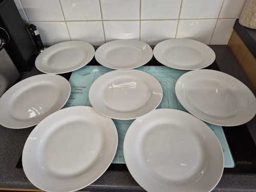 White dinner plates - plates, 9"