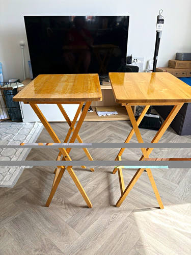 Set foldable wooden tray - wooden,