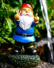 Funny Garden Gnomes, Colorful Garden Ornaments Double Middle Finger 13.97cm