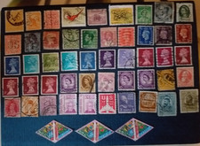 52 Misc Perfin Stamps various Countries used off paper see scans for details