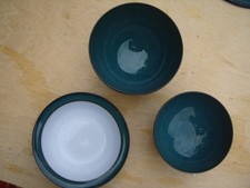 Denby Greenwich Green Bowl Bundle  Noodle Bowl Rice Bowl, Small Dessert Bowl