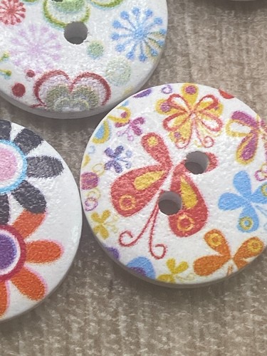 20mm size wooden floral - 20mm,