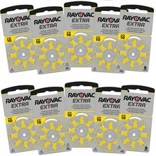 80 x Rayovac AC10 ZA10 YELLOW Hearing Aid Batteries 10 10au PR70 V10 DA230