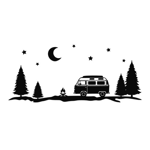 Forest camping decal sticker - decal,