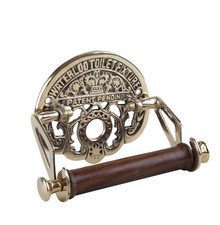 Victorian Brass Waterloo Design Toilet Paper Holder Vintage Loo Roll Holder
