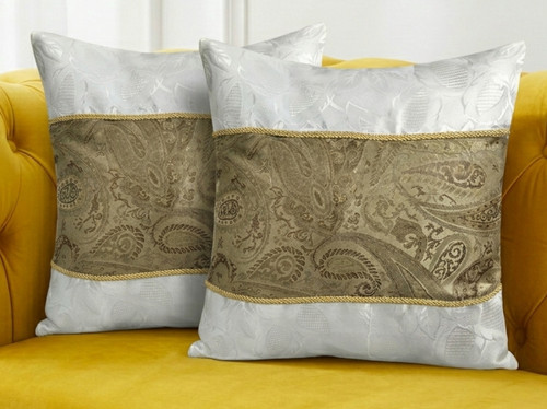 Cream gold paisley - cream,