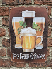 "It's Beer O'Clock" A4 Metal