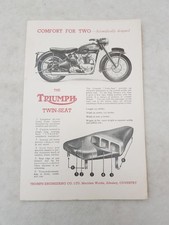 TRIUMPH TWIN SEAT Motorcycle Sales Spec Leaflet c1951