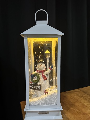 Christmas lit snowman - lit, lantern