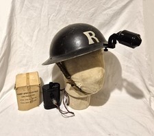 Original Early WW2 British ARP Warden Rescue Party Helmet & Lamp 1939 RARE