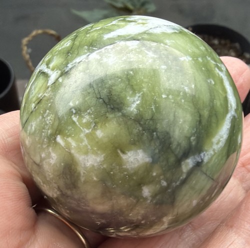 Serpentine crystal sphere - crystal,