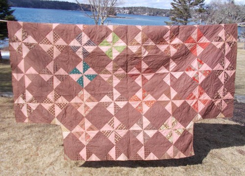 Antique 1800s poster - bed, quilt