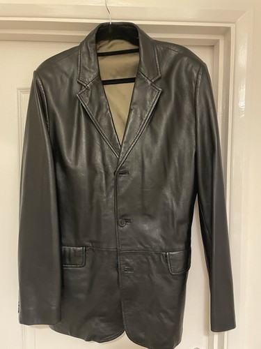 Leather blazer male - leather,