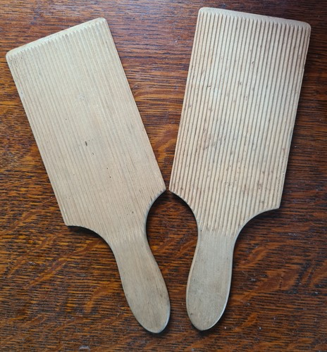 Pair vintage wooden butter - wooden,
