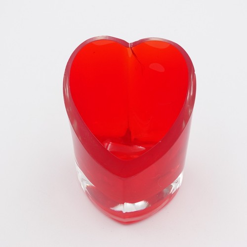 Red clear art glass heart - art,