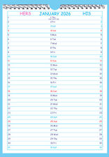 HERS / HIS CALENDAR 2026 - A4 size - made in UK