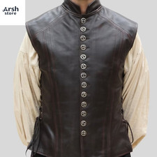 Men real leather vest - vest,