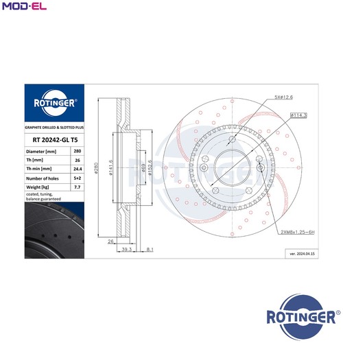 Brake disc 20242 - brake, 20242-gl