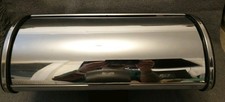 Large Brabantia Roll Top Bread Bin Chrome Stainless Steel Kitchen Storage Box