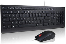 Lenovo Essential Wired USB Keyboard And Mouse Set - Black - UK Layout