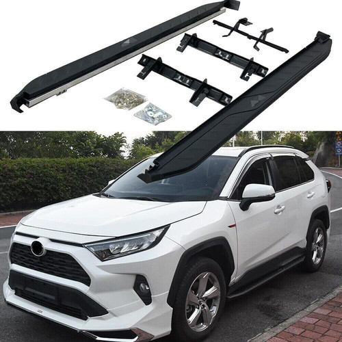 2pcs black fixed running board - running,