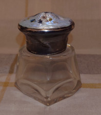 Antique Inkwell with Sterling Silver Lid 1783-1790
