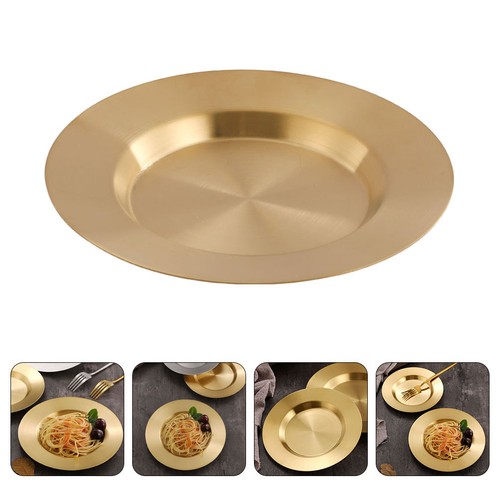 Stainless steel serving plate - stainless,