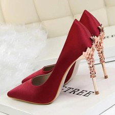 Womens Satin Pointed-toe