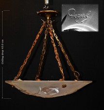French Art Deco light plafoniere by David Gueron for Verrerie D'Art Degue C-1930