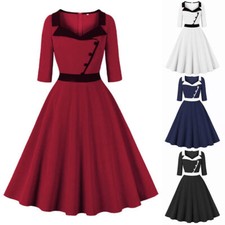 Womens 1940s 50s Party Swing Dress Vintage Party Evening Rockabilly Prom Dresses