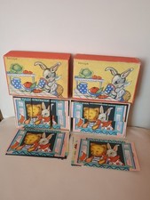4 OLD VINTAGE WOODEN JIGSAW