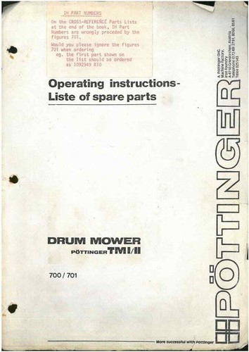 Pottinger drum mower tmi - pottinger,