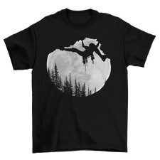 Moonlight Rock Climbing T-Shirt Mens Gift For A Rock Climber Free Climb Gear Tee