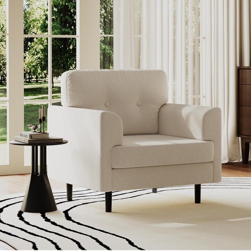Ergonomic modern linen accent - modern,