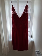 Lipsy Red Dress With Lace