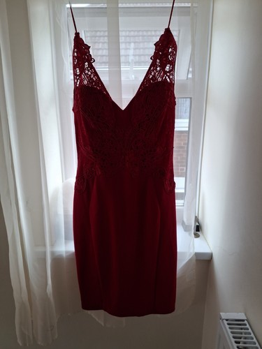 Lipsy red dress with lace - lipsy,