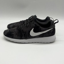 Nike Roshe Run Mens UK 9 Eclipse Black White Comfort Trainers 655206-017