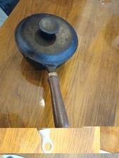 16cm Vintage Heavy Cast Black Iron Casserole Pot With Lid