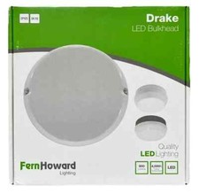Fern Howard Drake Small 10W LED ROUND Bulkhead IP65 218MM 900Lumen 4000K White