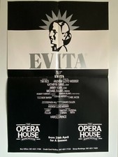 Vintage Evita Original  Poster from The Opera House Manchester- 1986 - GC