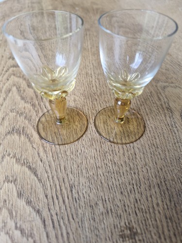 Pair vintage amber stem - pair,