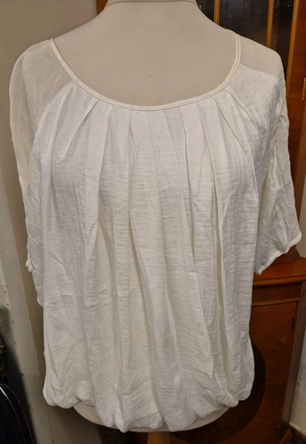 Short sleeve cream lined - lined, top