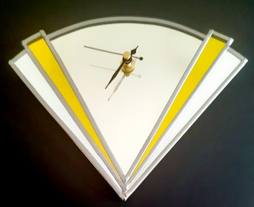Art deco mirror wall clock - mirror,