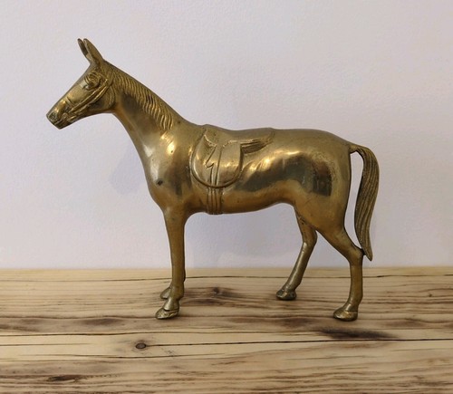 Brass horse figurine - brass,