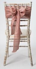 Rose Gold Linen Wedding Chair Sash, 1,10,25,50,100