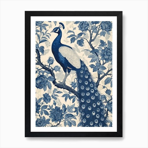 Blue cream vintage peacock - &,
