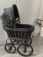 Vintage Wicker Baby Doll Pram Carriage Buggy Antique Stroller