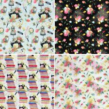 100% Cotton Fabric Sewing Machine Accessories Floral Flower 140cm Wide Crafty